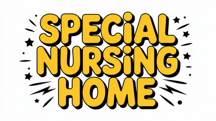 A stylized comic book text effect with the words TAKE CARE in bright purple letters with yellow outlines and shadows