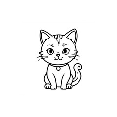 しっぽを巻く賢そうな猫｜Smart-Looking Cat with Curled Tail