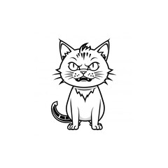 Obraz premium 怒った表情のネコ｜Angry Looking Cat