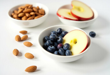 Balanced Snack Plate with Blueberry and Apple