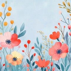 background with poppies