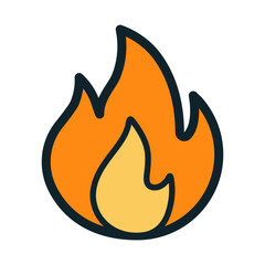 Orange flame symbolizing heat