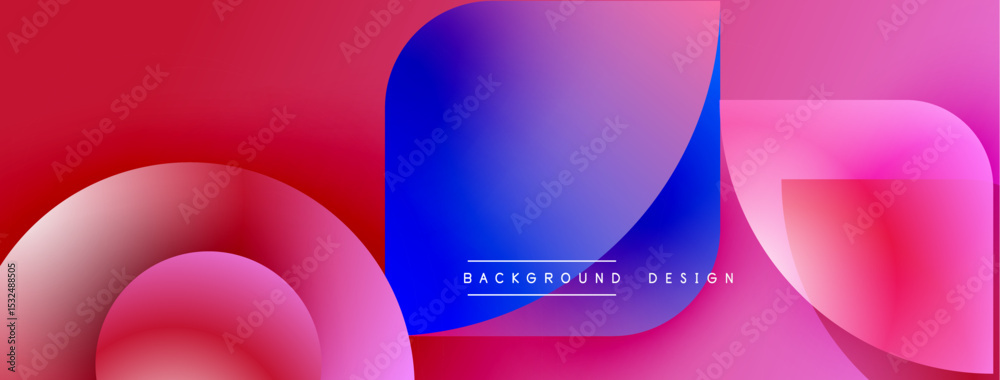 Poster abstract fluid shapes, vibrant pinks, blues create dynamic background. modern design elements sugges