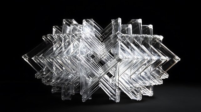 Crystaline matrix grid folding into abstract logo form 