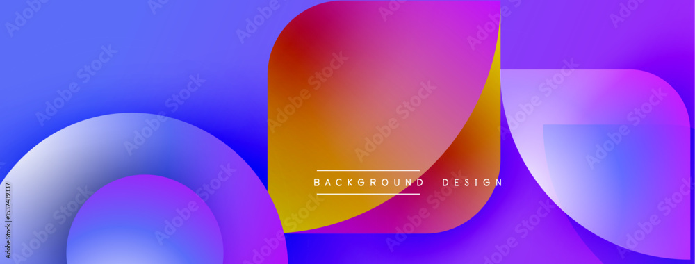 Poster Abstract gradients blend, creating fluid shapes. Vibrant colors dominate composition, suggesting modern design elements. Smooth transitions define visual appeal.