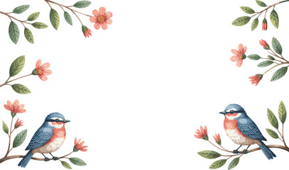 bird on branch Vectors illustrations