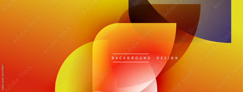 Aufkleber Abstract gradient shapes overlap. Warm colors dominate, creating dynamic visual flow. Text reads background design.