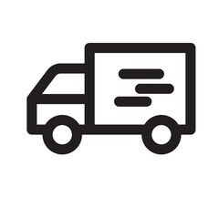 Simple black line drawing of a delivery truck.