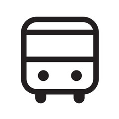 Simple black and white illustration of a public transportation bus.