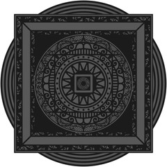 Ornamented mandala illustration; decorative motif