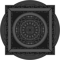 Ornamented mandala illustration; decorative motif