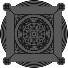 Ornamented mandala illustration; decorative motif