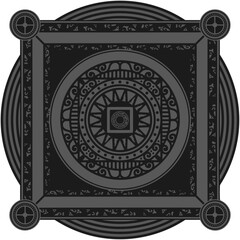 Ornamented mandala illustration; decorative motif