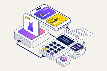 Creative technology isometric three-dimensional vector illustration