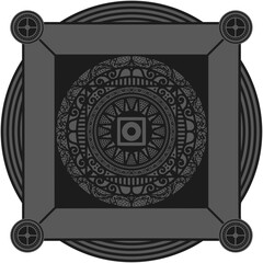 Ornamented mandala illustration; decorative motif