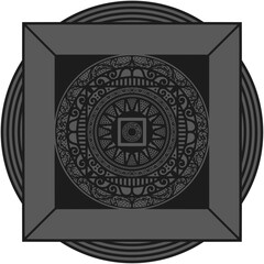 Ornamented mandala illustration; decorative motif
