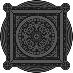 Ornamented mandala illustration; decorative motif