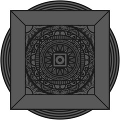 Ornamented mandala illustration; decorative motif