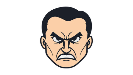 portrait of a angry man face vector illustration