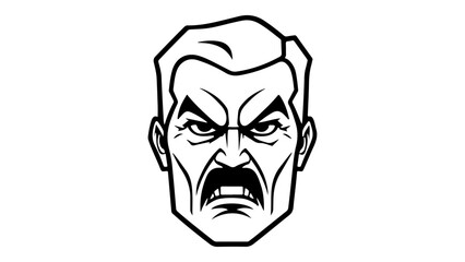angry person face black and white shape silhouette