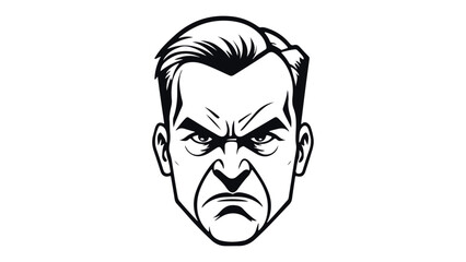 simple angry worker face vector illustration