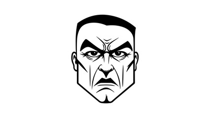 face of a man vector line art illustration