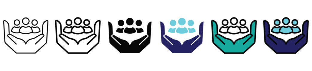 Evolution of Community Care Icons, icon set, 