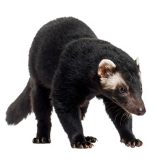 Obraz premium Arctogalidia trivirgata captured with sharp focus isolated on transparent background