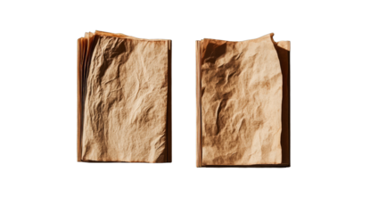 Two crumpled brown paper bags