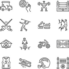 Pack of Olympics Linear Style Icons 

