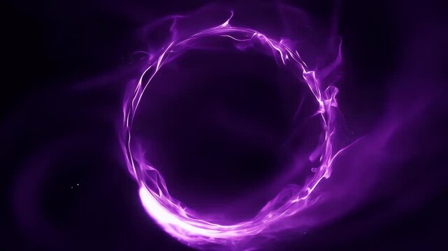 vivid circular formation of glowing purple energy or smoke set against a dark - Powered by Adobe