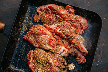 Succulent, sizzling beef cuts expertly seasoned with a blend of spices, ideal for grilling and barbecue lovers