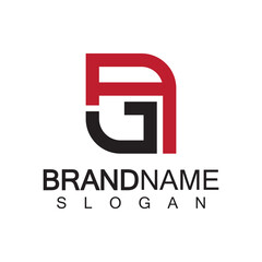 Alphabet Letters AG or GA logo design template