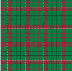 Seamless Red And Green Plaid For Paper Gift Wrap And Fabric Print