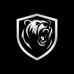 Bear Shield Logo – Modern Emblem of Strength and Power