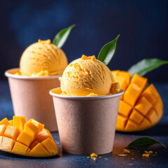 mango ice cream looks delicious