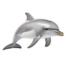 Fototapeta premium Elegant dolphin sculpture poised gracefully, capturing aquatic beauty on transparent background
