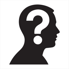 Head Silhouette with Question Mark Inside Representing Questions Doubts and Uncertainty