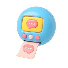 Creative Action, 3D Chat Icon, Digital Communication, Fun Environment, PNG Style