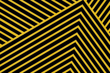 Pattern of golden lines on black background. Abstract background with gold stripes line texture. Luxury background. Beautiful design for wallpaper, decor, cover, card, banner, template, etc.