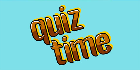 colorful letters word Quiz Time, Good for kids learning games, ideal for quiz game education.