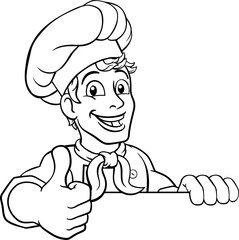 Chef Cook Baker Thumbs Up Cartoon Character