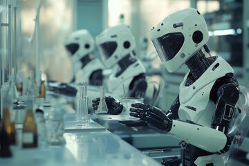 AI lab helpers, robots doing science work in the lab.