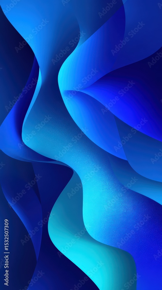 Poster abstract blue wave background with dynamic gradient and flowing shapes modern design concept with sm