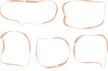 pastel pink coral colored art outline speech bubbles