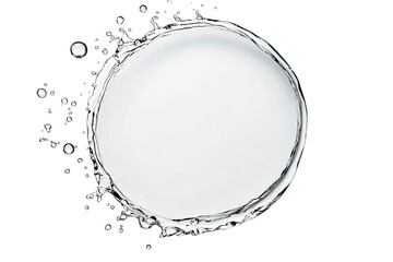 Circular water splash,  smooth,  white liquid