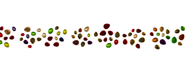 Border of easter eggs in different colors