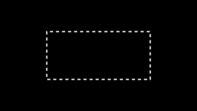 Glowing border frame line animation isolated on black background