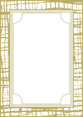 A4 golden frame with rough handwritten texture. Vector illustration