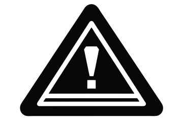 Vector Image Featuring A Black Warning Sign With An Exclamation Point Inside